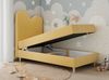 Kinderbett FLOW, Boxspringbett für Kinder, mit hohem Kopfteil, Einzelbett mit Matratze - 90x180 - Gelb Velours - Topper T25 Bild 2