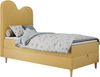 Kinderbett FLOW, Boxspringbett für Kinder, mit hohem Kopfteil, Einzelbett mit Matratze - 90x180 - Gelb Velours - Topper T25 Bild 4