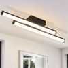 Nettlife LED Deckenleuchte Wohnzimmer Modern Schwarz 24W 3000K Warmweiß Schlafzimmer, LED fest integriert, Warmweiß, Innen LED Deckenbeleuchtung für Flur Küche Bild 5