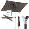 Sekey Sonnenschirm mit LED-Beleuchtung, Kurbel & UV50+, knickbar, Aluminium cappuccino, 210 x 140 cm Bild 5