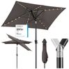 Sekey Sonnenschirm mit LED-Beleuchtung, Kurbel & UV50+, knickbar, Aluminium cappuccino, 210 x 140 cm Bild 4