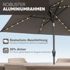 Sekey Sonnenschirm mit LED-Beleuchtung, Kurbel & UV50+, knickbar, Aluminium cappuccino, 210 x 140 cm Bild 3