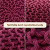 Amagohome Sitzhocker Sitzpouf Strickhocker Pouf Ø45 H30cm Bodenkissen Indoor Baumwolle recy Bild 4