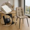 CLP 4er Set Esszimmerstuhl Tilde gepolstert mit Rückenlehne bis 150 kg belastbar,taupe Stoff Bild 4
