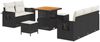 vidaXL Gartensofa-set mit Kissen 8 pcs Schwarz Poly-Rattan 3361685 Bild 2