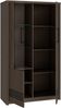 Forte EUFEMIUS Vitrine 90 95, moderner Vitrinenschrank mit dekorativer Fräsung, 2 Türen, Holzwerkstoff, Dunkelbraun|Schwarz Eiche Holzdekor, 91,5 cm breit x 159,9 cm hoch x 41,6 cm tief Bild 5