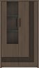 Forte EUFEMIUS Vitrine 90 95, moderner Vitrinenschrank mit dekorativer Fräsung, 2 Türen, Holzwerkstoff, Dunkelbraun|Schwarz Eiche Holzdekor, 91,5 cm breit x 159,9 cm hoch x 41,6 cm tief Bild 2