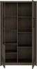 Forte EUFEMIUS Vitrine 90 95, moderner Vitrinenschrank mit dekorativer Fräsung, 2 Türen, Holzwerkstoff, Dunkelbraun|Schwarz Eiche Holzdekor, 91,5 cm breit x 159,9 cm hoch x 41,6 cm tief Bild 4