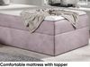 MEBLINI Kinderbett mit Bettkasten CARDI 80x200 Rechts – H3/Lila Samt Gepolstert Einzelbett mit Matratze - Polsterbett mit Stauraum - Bett mit Kopfteil – Stauraumbett Bild 4