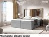 MEBLINI Boxspringbett LIONEL 140x200 cm mit Bettkasten - H3/Grau Webstoff Polsterbett - Doppelbett mit Topper & Bonellfederkern-Matratze Bild 4