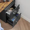 Vasagle Rollcontainer mit Schloss und Schubladen, abschließbarer Aktenschrank, MDF, PVC, Schwarz, 45 x 43 x 72 cm Bild 5