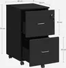Vasagle Rollcontainer mit Schloss und Schubladen, abschließbarer Aktenschrank, MDF, PVC, Schwarz, 45 x 43 x 72 cm Bild 3