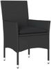 vidaXL 3-tlg. Garten-Essgruppe mit Kissen Schwarz Poly Rattan Akazie 3278729 Bild 3