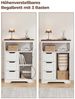 FiveWillowise Buffet Wohnzimmer Weiß mit Lamellen, Schublade & Regalböden Mit verstellbaren Einlegeböden, 56×30×87 cm, für Küche & Flur Bild 3