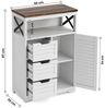 FiveWillowise Buffet Wohnzimmer Weiß mit Lamellen, Schublade & Regalböden Mit verstellbaren Einlegeböden, 56×30×87 cm, für Küche & Flur Bild 2