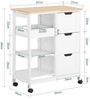 SoBuy FKW79-W Küchenwagen, MDF, Lackiert, Weiß, 67 x 84 x 37 cm Bild 3