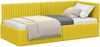 vidaXL Eckbettgestell mit Kopfteil Gelb 90 cm x 200 cm Samt 42016272 Bild 2