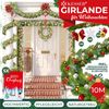 KESSER® Weihnachtsgirlande mit LED – 5 m oder 10 m, 100–200 LEDs, IP44, naturgrün, mit Schnee-Effekt je nach Modell, für Outdoor & Indoor, mit Fernbedienung & Weihnachtsdeko je nach Variante 10m / 200 LEDs inkl. FB / mit Deko Bild 2