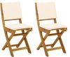 vidaXL Außen Bistro-Stühle 2 pcs Cremeweiß Massivholz Akazie 42028099 Bild 2