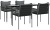 vidaXL 5-tlg. Garten-Essgruppe mit Kissen Poly Rattan und Stahl 3187055 Bild 3