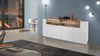 Dmora Kommode Discordia, Küchen-Sideboard mit 4 Türen, Wohnzimmer-Buffet, 100 % Made in Italy, 200 x 45 x 86 cm, glänzendes Weiß und Ahorn, Bild 2