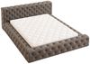 GRAINGOLD Palini Polsterbett 160x200, mit gepolstertes Kopfteil, gestepptes Bett, Bettkasten, Velour-Stoff, Braun Bild 2
