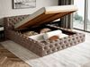GRAINGOLD Palini Polsterbett 160x200, mit gepolstertes Kopfteil, gestepptes Bett, Bettkasten, Velour-Stoff, Braun Bild 5