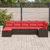 vidaXL Sofa Set mit Kissen mit Speicher Braun und Rot Poly-Rattan 3359103 Bild 3