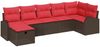 vidaXL Sofa Set mit Kissen mit Speicher Braun und Rot Poly-Rattan 3359103 Bild 2
