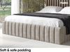MEBLINI Polsterbett 160x200 mit Lattenrost und Matratze – BOURNE – Beige Samt – Doppelbett mit Bettkasten - Stauraumbett - Bett mit Stauraum Bild 4