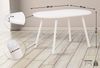 Couchtisch VORIN - Kunststoff Weiß 80x45x45 cm | Sofatisch Oval Beistelltisch Wohnzimmertisch Klein Bild 3