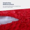 Flauschige Kissenhülle 50x50 mit Reißverschluss, ( Rot ) Kissenbezug mit Rosenmuster, Dekorative Kissenbezüge, weicher Bezug für Kissen Bild 3