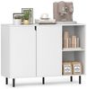 COSTWAY Sideboard, Anrichteschrank mit Fächern, verstellbare Ablagen, 106x38x80cm Bild 4