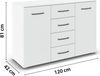 rauch Aditio Box, Kommode, 2-türig, 4 Schubladen, mit Softclose-Funktion, Farbe Weiß, BxHxT 120x81x42cm Bild 4