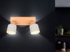 LED Deckenstrahler Hellgrau mit Holz 2-flammig, Breite 30cm Bild 3