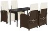 vidaXL 5-tlg. Garten-Essgruppe mit Kissen Braun Poly Rattan 3212551 Bild 2