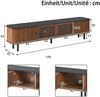 TV-Schrank 190 x 35 x 45 cm mit Schiebetüren und Gittertür – TV-Möbel in Nussbaum aus MDF und Holzwerkstoff Bild 4