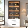LED-Vitrinenschrank 60×40×160 cm mit gehärtetem Glas, Aluminiumrahmen und Soft-Close-Scharniere, mehrfarbige dimmbare Bild 4