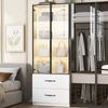 LED-Vitrinenschrank 60×40×160 cm mit gehärtetem Glas, Aluminiumrahmen und Soft-Close-Scharniere, mehrfarbige dimmbare Bild 3