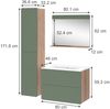 Badmöbel-Set Izan Goldkraft Eiche/Grün 4 Teile mit Hochschrank Vicco Bild 2