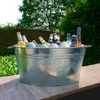 Getränkewanne mit Henkel 24 Liter Zinkwanne wasserdicht Getränkekühler Großer Sektkühler Eiskübel Eiseimer für Garten-Party Pflanzgefäß Zinkwanne Bild 3