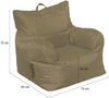 Dmora Sessel Ossidiana, Gepolsterter Sitz, Einzelsofa im Wohnzimmer, Stuhl mit Armlehnen, Made in Italy, 75x65 h70 cm, Beige Bild 3