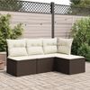 vidaXL Gartenhocker mit Kissen Braun 55x55x37 cm Poly Rattan 366206 Bild 3