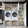 Roomart Waschmaschinenschrank / Überbauschrank - SERIE 3 – 194 cm breit – für Waschküche & Hauswirtschaftsraum – mit Schubladen & Ausziehbrett – • Weiß Bild 4