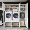 Roomart Waschmaschinenschrank / Überbauschrank - SERIE 3 – 194 cm breit – für Waschküche & Hauswirtschaftsraum – mit Schubladen & Ausziehbrett – • Weiß Bild 5