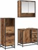 vidaXL Badezimmermöbel-Set mit Schubladen 3 pcs Altholz Holzwerkstoff 3402332 Bild 2