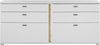 Sideboard Leander / Long Island, Holzwerkstoff, Weiß, Holzfarben, 200 x 86 x 42 cm Bild 2
