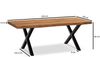 Couchtisch 120 x 60 x 46 cm Akazie Massivholz / Metall Baumkante, Design Wohnzimmertisch Rechteckig, Sofatisch Stubentisch Braun, Kaffeetisch mit schwarzen Beinen in X-Form Bild 4