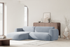 Selsey 'Emia' Ecksofa mit Chenillebezug und Schlaffunktion, Hellblau, links Bild 3