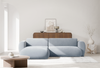 Selsey 'Emia' Ecksofa mit Chenillebezug und Schlaffunktion, Hellblau, links Bild 2